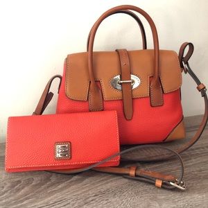 Dooney & Bourke Alice Orange satchel purse leather